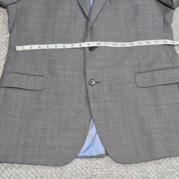 Brooks Brothers Wool Blazer 43L Checked Plaid Sport Coat Gray 2 Button Jacket - Picture 6 of 10